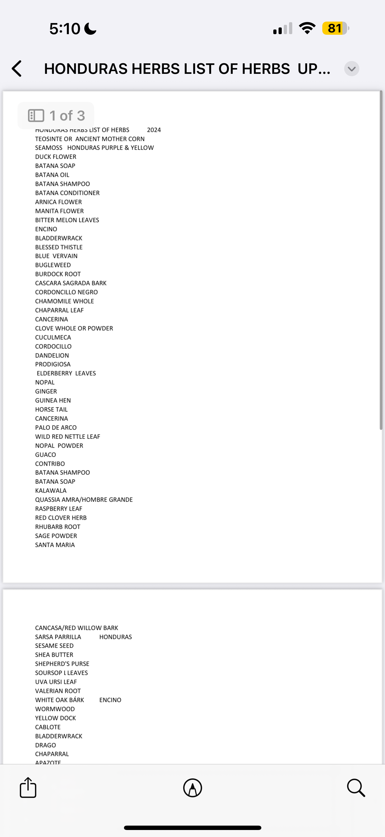 Herb List